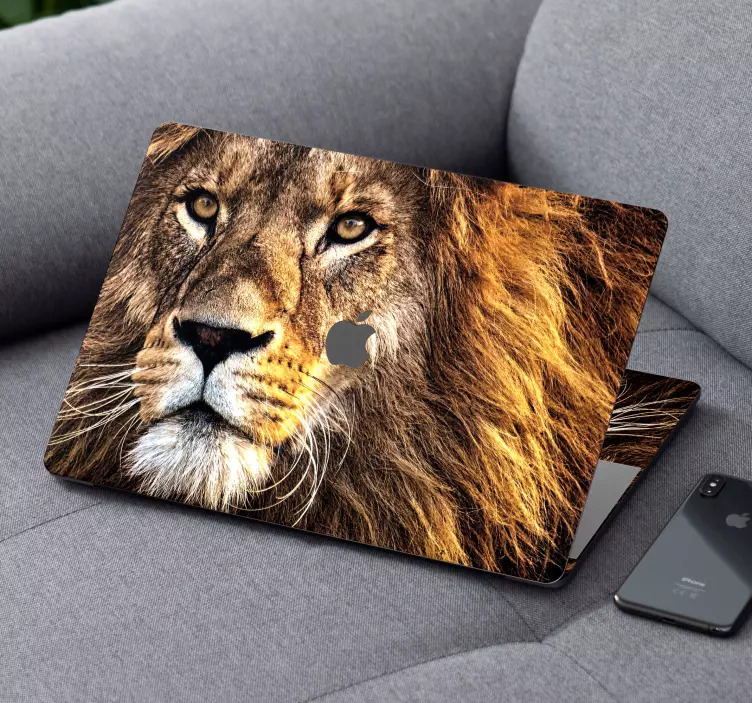 Αυτοκόλλητο για φορητό υπολογιστή με δέρμα προσώπου λιονταριού - TenStickers