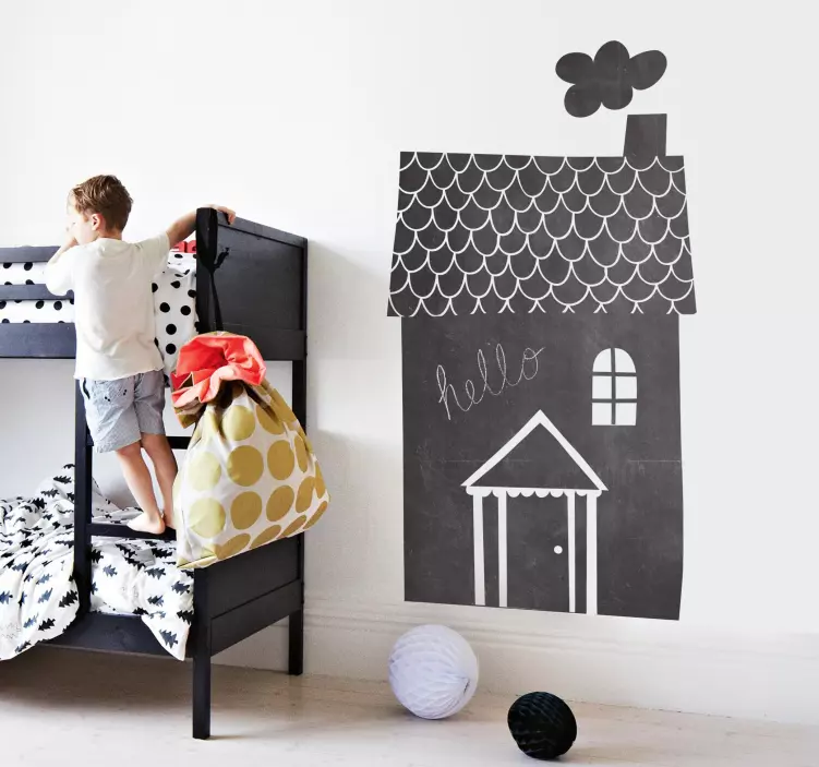 αυτοκόλλητο μικρό σπίτι μαυροπίνακα - TenStickers