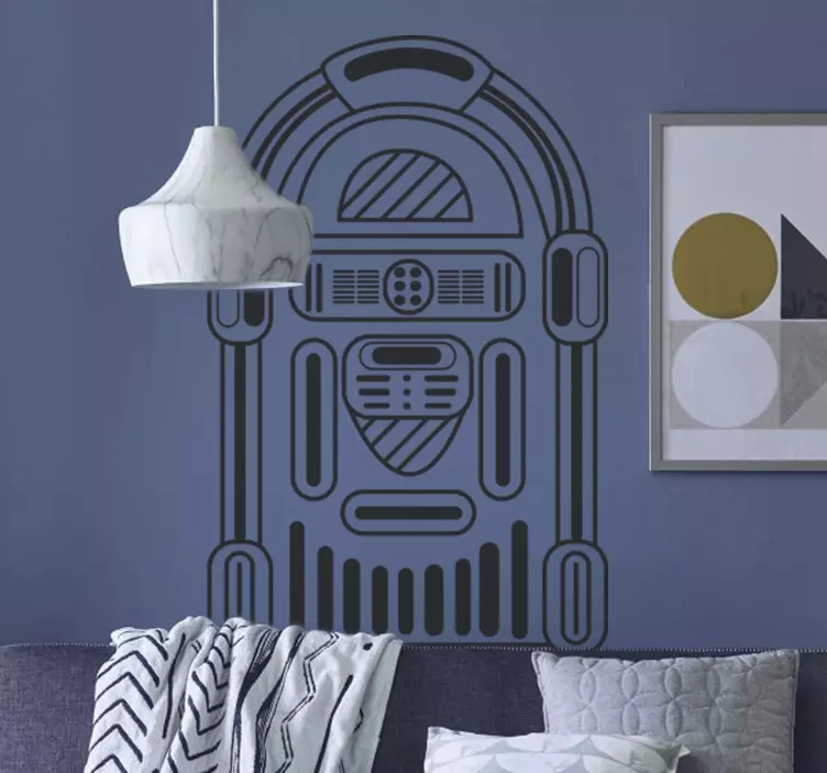 αυτοκόλλητο ροκ σαλόνι παλιά μουσική μηχανή - TenStickers