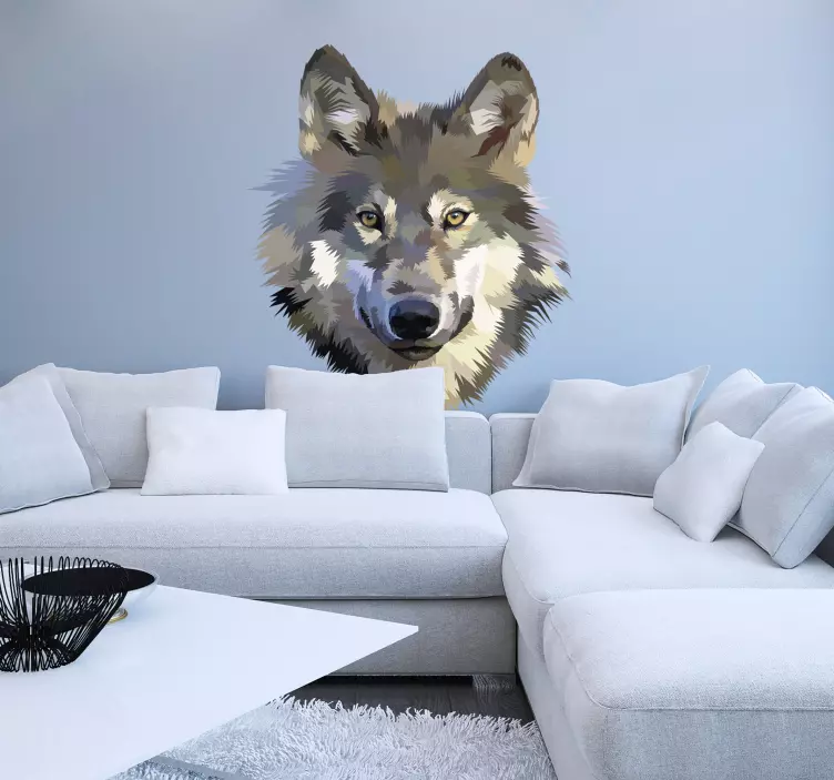 Lobo vintage άγρια ζώα decal - TenStickers