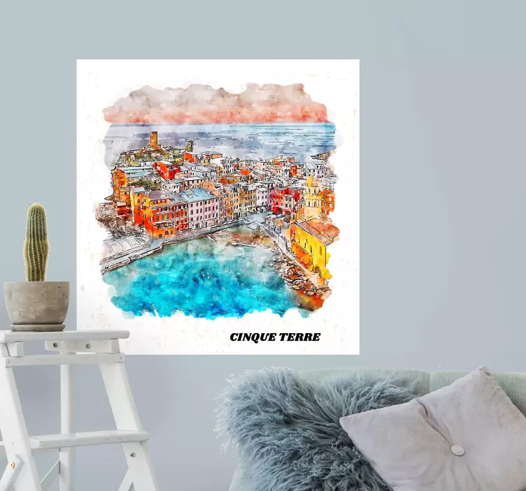 αυτοκολλητα τοιχου ζωα τησ ζουγκλασ θέα στο cinque terre - TenStickers
