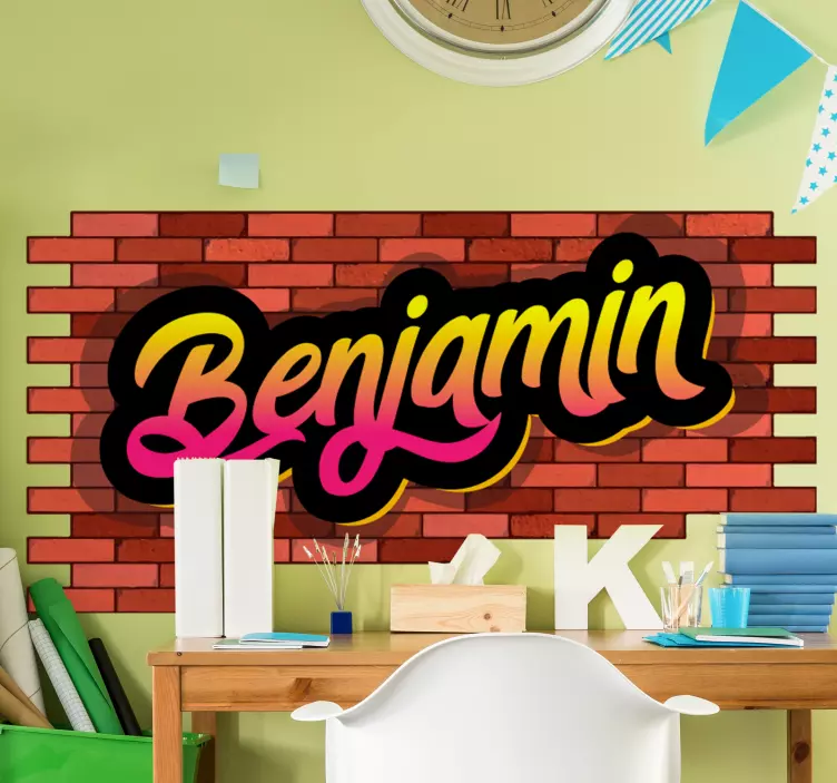 Αυτοκόλλητα τοίχου ζώα της ζούγκλας με όνομα τούβλου - TenStickers