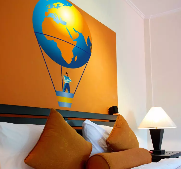 αυτοκολλητα τοιχου ζωα τησ ζουγκλασ αερόστατο θερμού αέρα - TenStickers