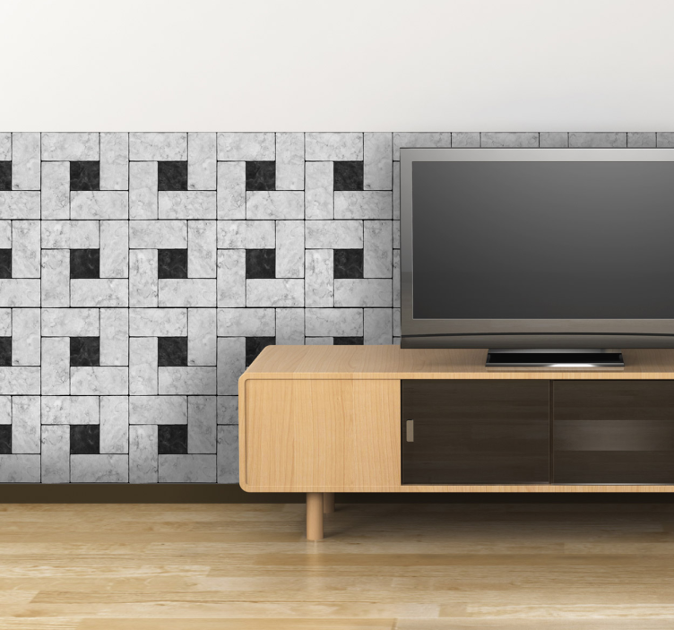 Αυτοκόλλητο τοίχου σαλονιού ανάγλυφο γεωμετρικό σχέδιο - TenStickers