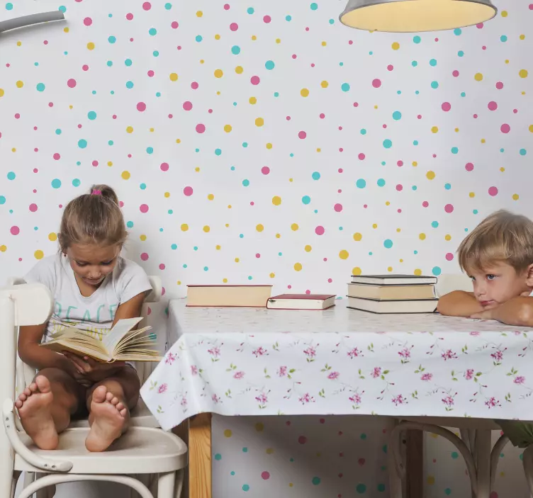 αυτοκολλητα τοιχου ζωα τησ ζουγκλασ ζωηροί, στικτοί κύκλοι - TenStickers