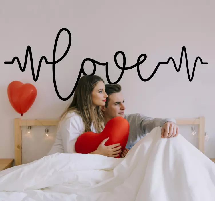 αυτοκόλλητο αγάπη καρδιακού παλμού - TenStickers