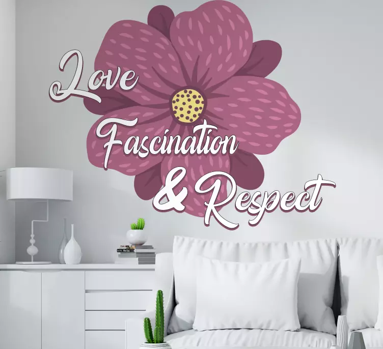 αυτοκόλλητο, αγάπη, σεβασμός λουλουδιών τοίχου - TenStickers