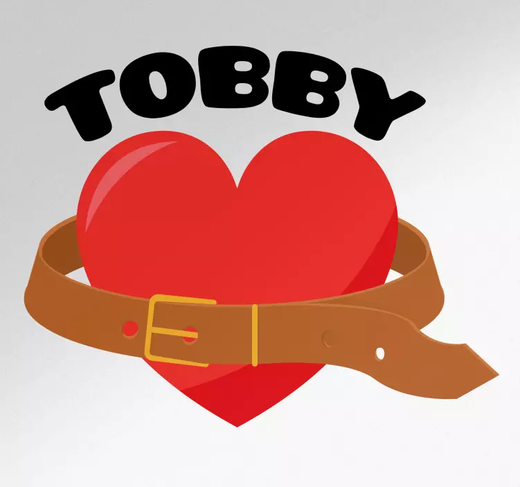 Αυτοκόλλητο αγάπης καρδιά με ζώνη - TenStickers