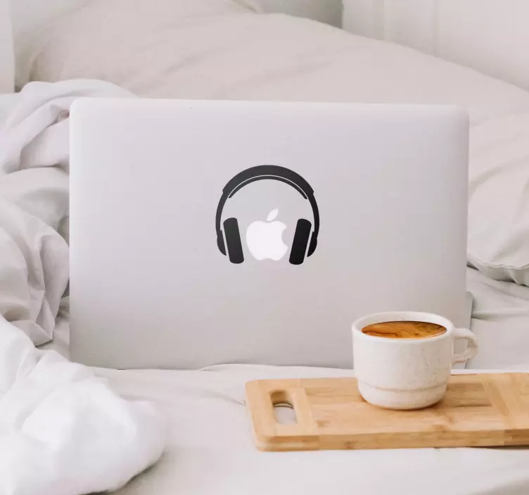 Αυτοκόλλητο dj ακουστικά macbook - TenStickers