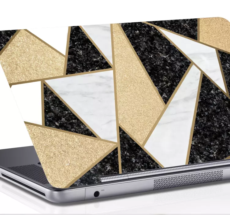 μαρμάρινα πλακάκια με μαύρο και άσπρο δέρμα - TenStickers