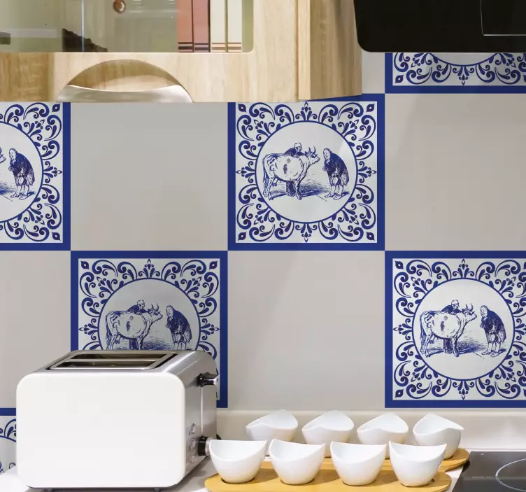 αυτοκόλλητο ανδρών και κεραμιδιών βινυλίου - TenStickers