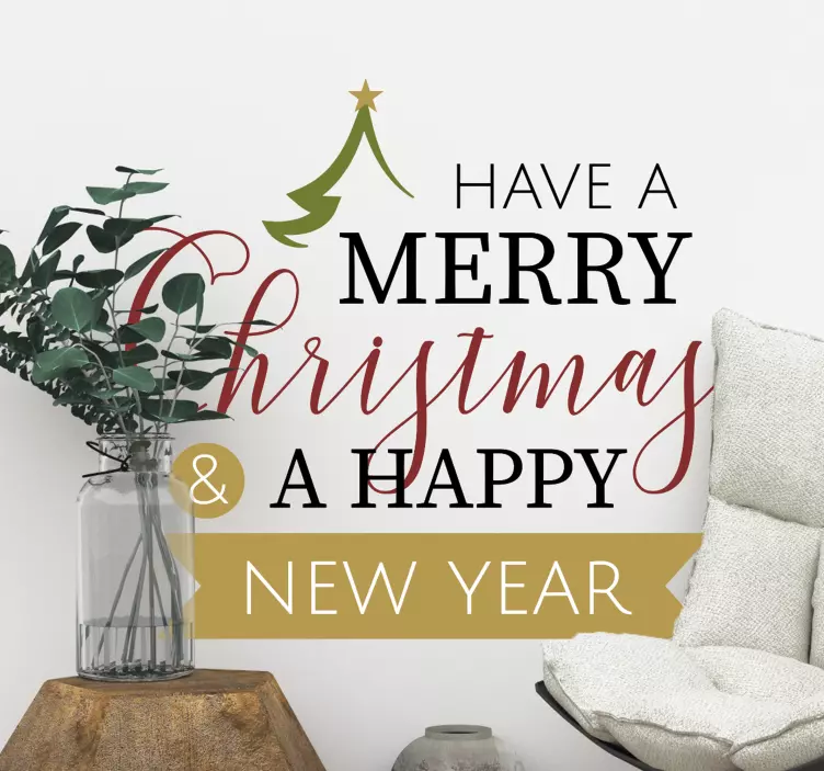αυτοκόλλητο καλά Χριστούγεννα και καλή χρονιά - TenStickers