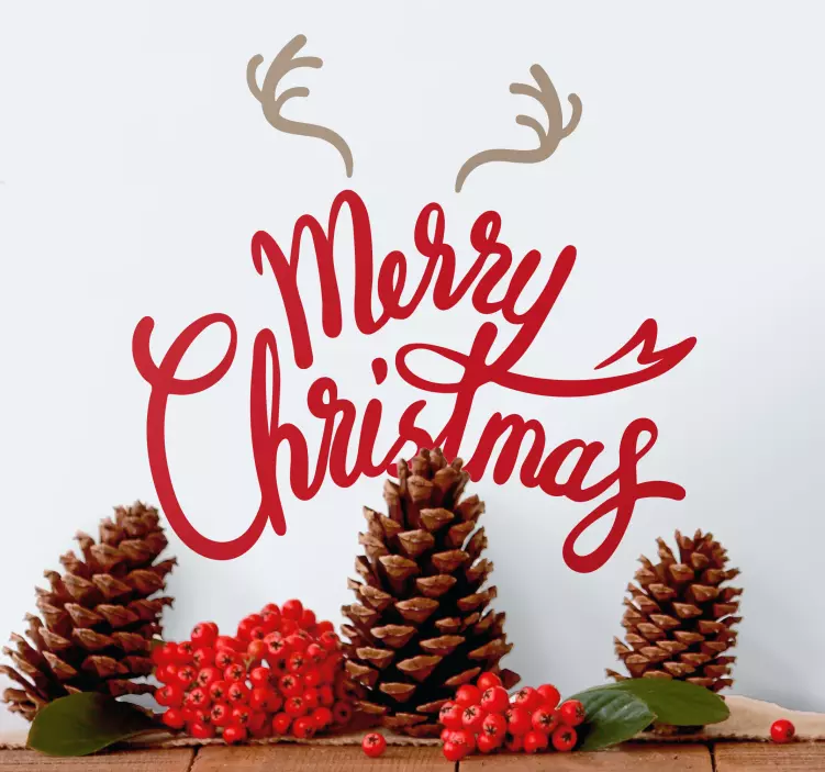 αυτοκόλλητο για καλά Χριστούγεννα με κομμάτια ταράνδων - TenStickers