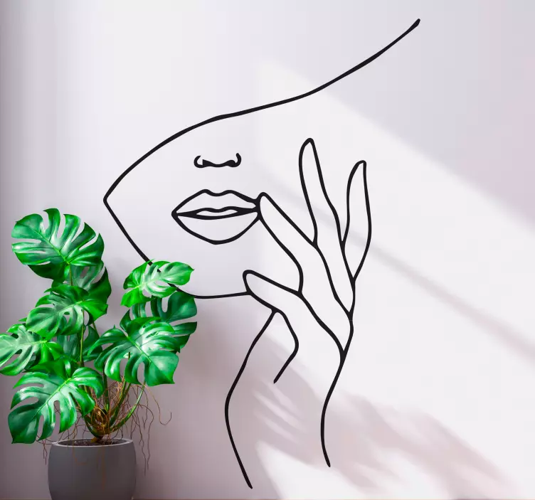 αυτοκόλλητο μινιμαλιστικό πρόσωπο χεριών ανθρώπων - TenStickers