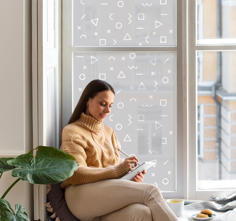 αυτοκόλλητο με μινιμαλιστικό σχέδιο με σχήματα παραθύρου - TenStickers
