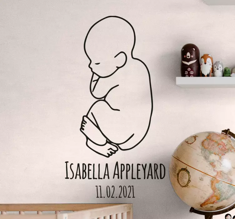 αυτοκόλλητο μινιμαλιστικό εξατομικευμένο μωρό - TenStickers