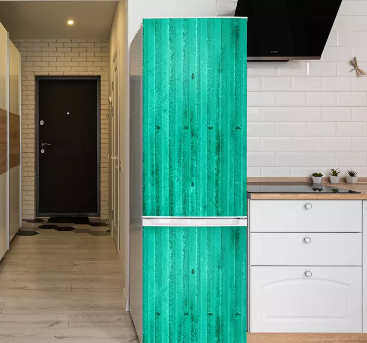 Αυτοκόλλητο ψυγείου με μεταλλική υφή παλαιωμένης μέντας - TenStickers