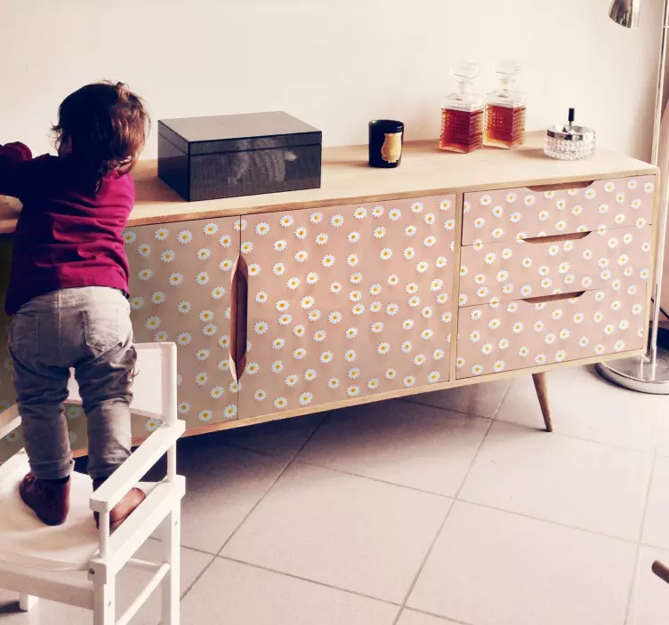 μοντέρνο ντεκόλ επίπλων μοτίβο μαργαρίτας - TenStickers