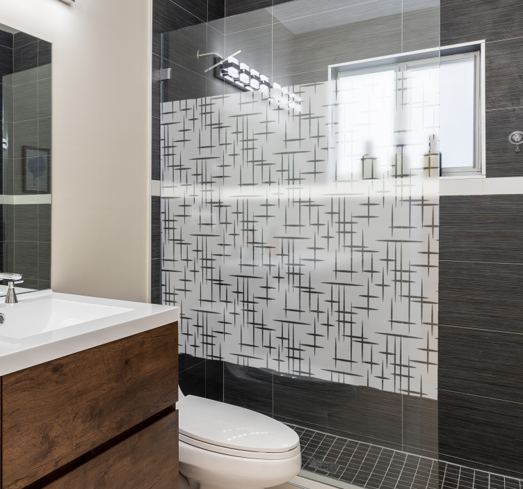 Αυτοκόλλητο ντους σύγχρονες γραμμές - TenStickers