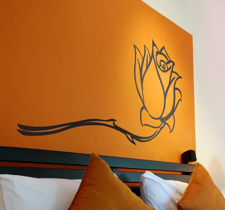 αυτοκόλλητο μονόχρωμο τριαντάφυλλο - TenStickers