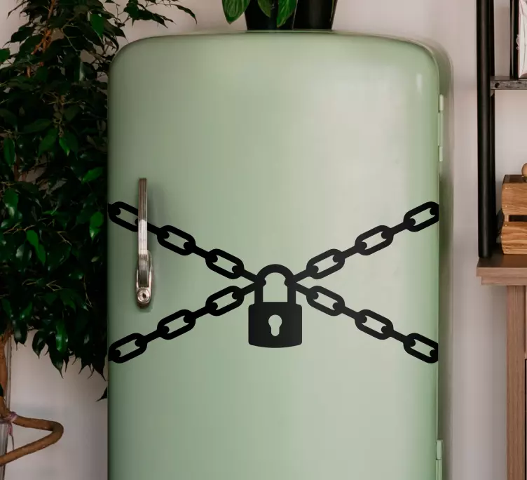 αυτοκόλλητο ψυγείου μονόχρωμης αλυσίδας - TenStickers