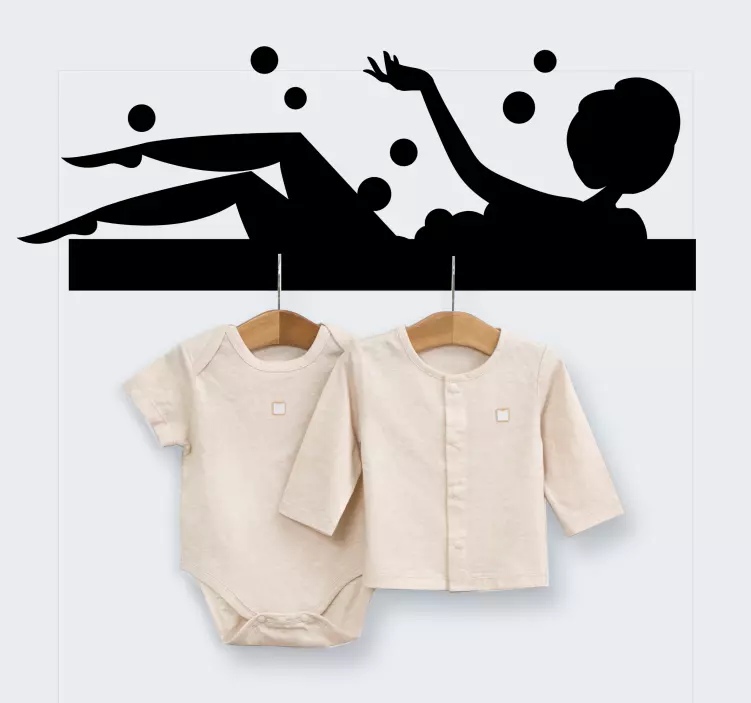 γυναίκα που έχει αυτοκόλλητα με κρεμάστρα για παλτό μπάνιου - TenStickers