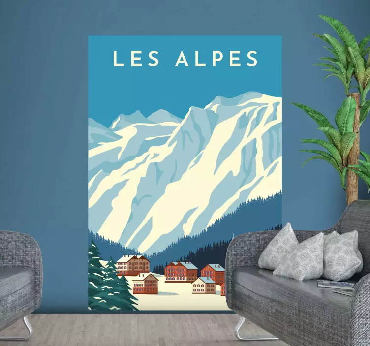 αυτοκόλλητο βουνά στην Ελβετία - TenStickers