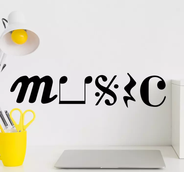 αυτοκόλλητο μουσική σε σύμβολα μουσικό τοίχο - TenStickers