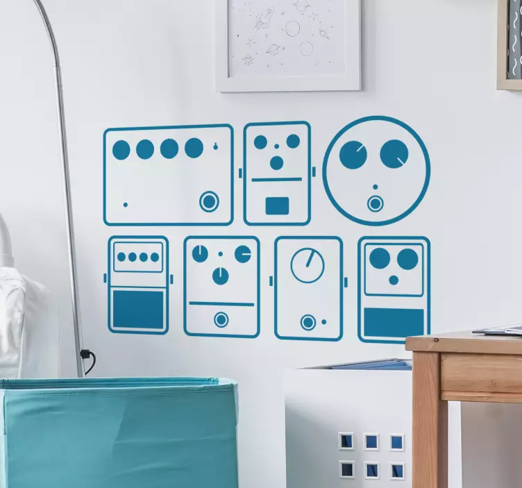 αυτοκόλλητο τοίχου πεντάλ μουσικής - TenStickers