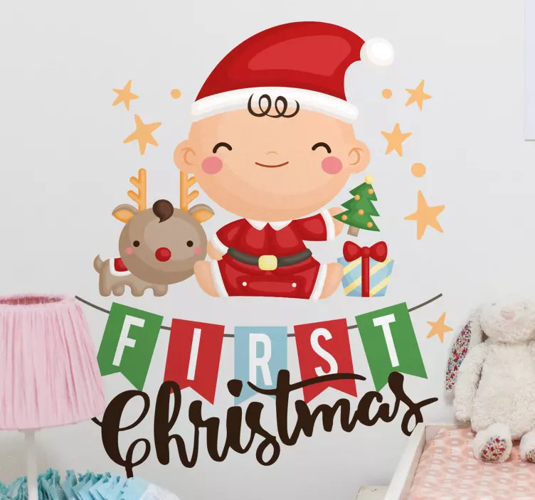 το πρώτο μου χριστουγεννιάτικο αυτοκόλλητο χριστουγεννιάτικο αυτο - TenStickers