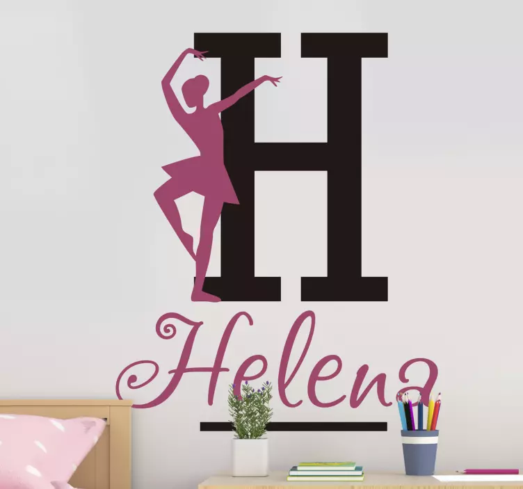 Αυτοκόλλητο με ένα κορίτσι χορού μπαλέτου με όνομα χορού - TenStickers