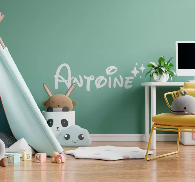 αυτοκολλητα τοιχου βρεφικου δωματιου όνομα με αστέρια - TenStickers