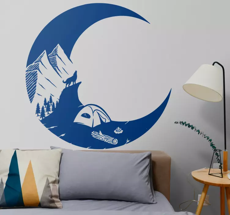 Αυτοκόλλητο με τη φύση σκηνή ορεινής κατασκήνωσης - TenStickers