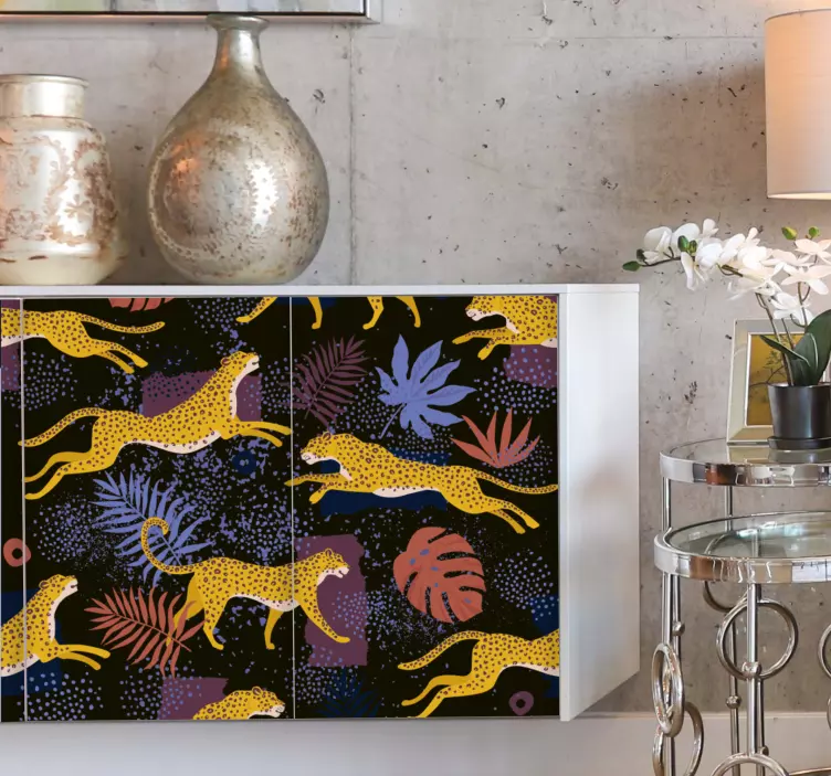 αυτοκόλλητο έπιπλα λεοπαρδάλεις που πηδούν - TenStickers