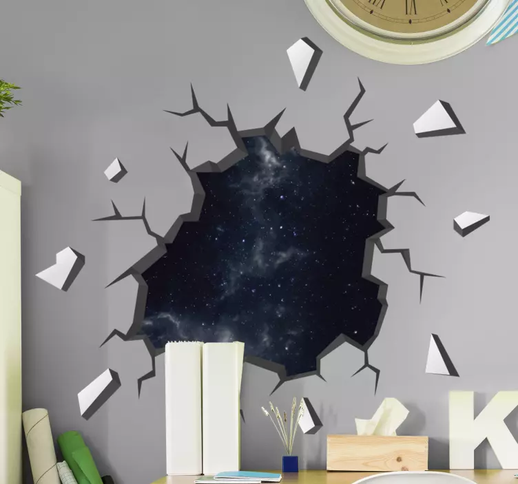 νυχτερινός ουρανός τρισδιάστατο οπτικό εφέ τοίχου - TenStickers
