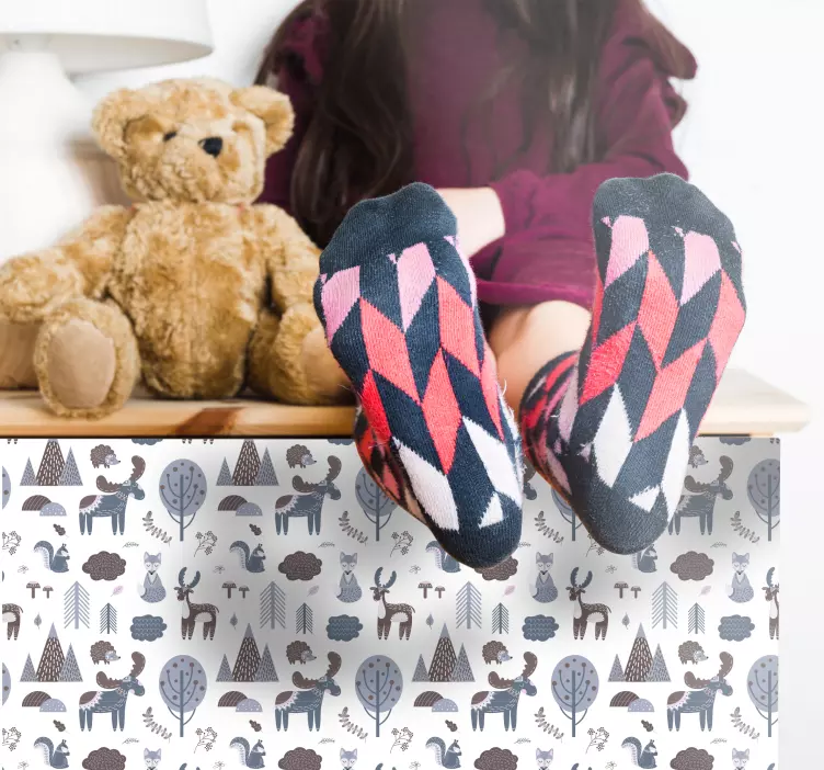 Αυτοκόλλητο με έπιπλα σκανδιναβικών ζώων - TenStickers