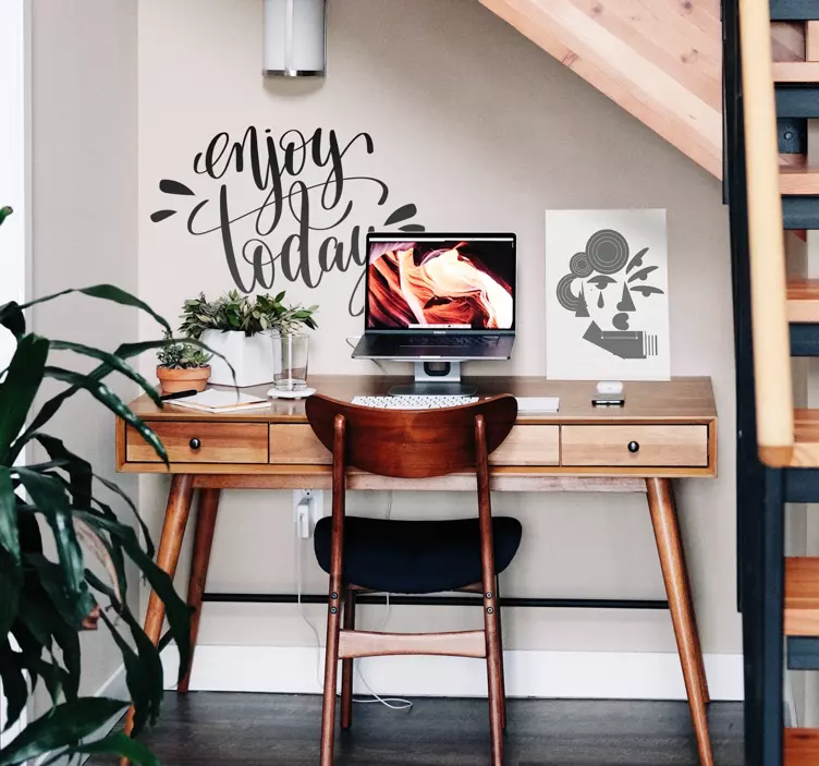 αυτοκόλλητο γραφείο φράση παρακίνησης "απόλαυσε σήμερα" - TenStickers