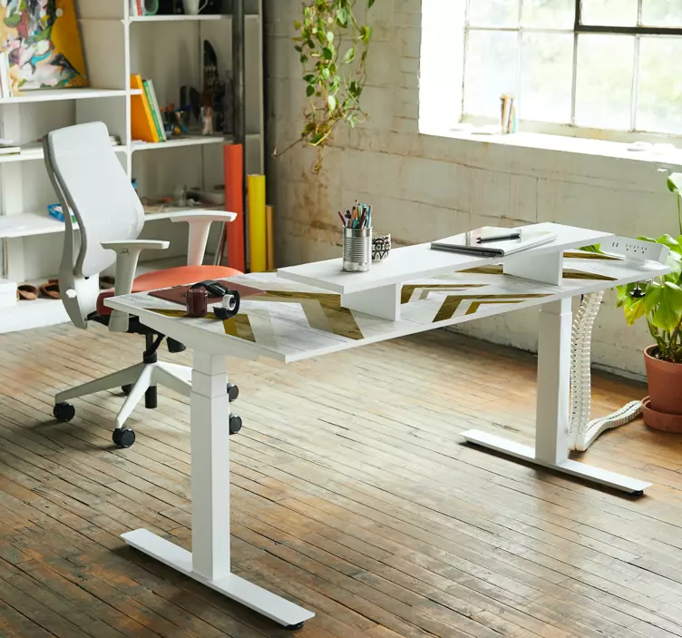 αυτοκόλλητο γραφείο γεωμετρικό σιρίτι για τραπέζι - TenStickers