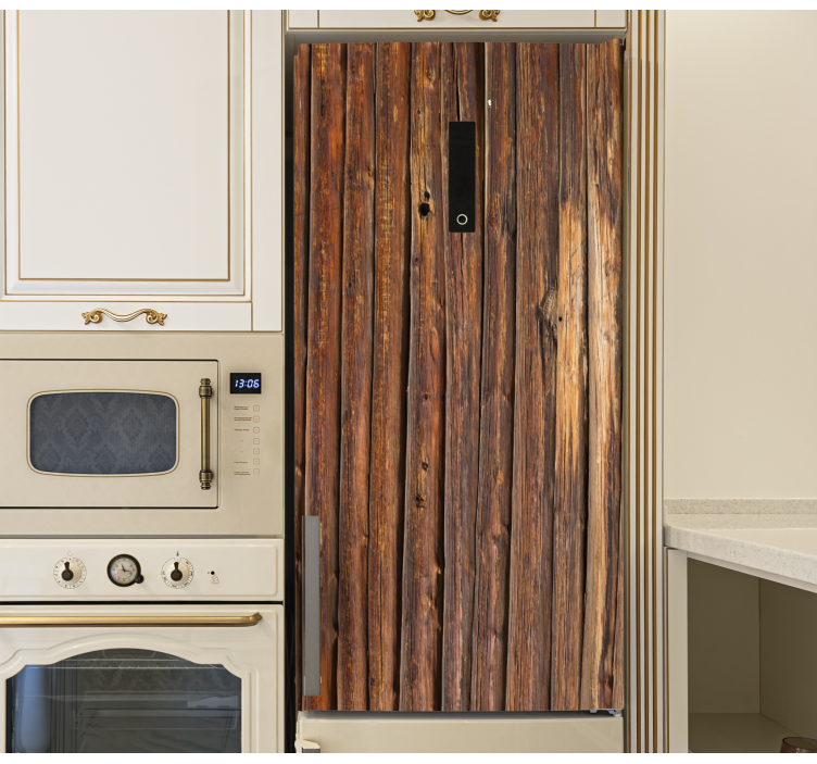 παλιό καφέ ξύλινο κιβώτιο ψυγείο decal - TenStickers