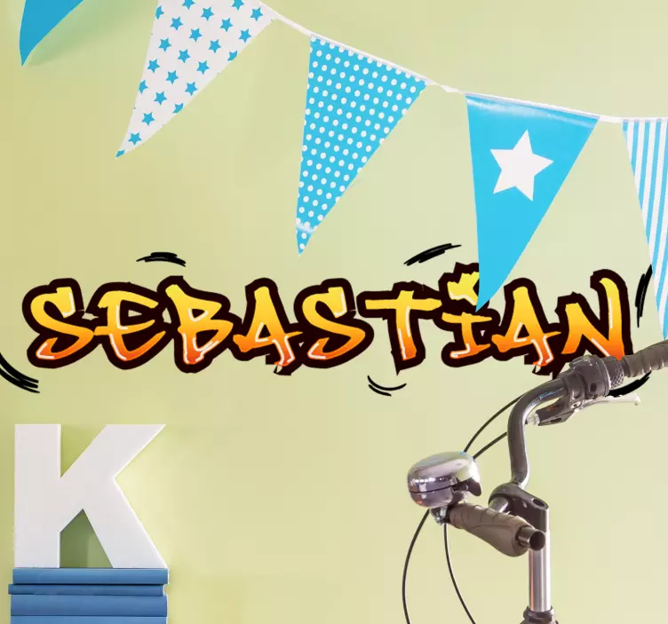 αυτοκόλλητο με πορτοκαλί και κίτρινο γκράφιτι - TenStickers