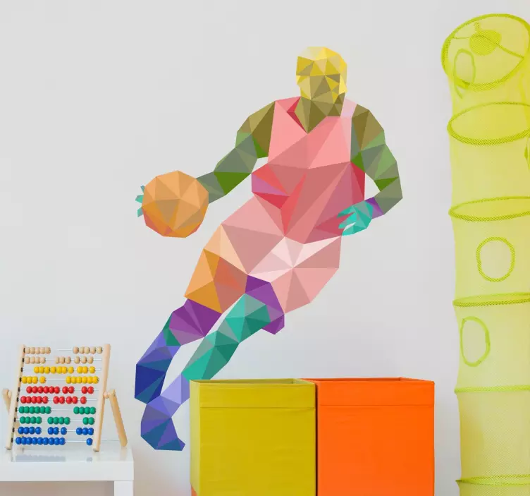 αυτοκόλλητο μπάσκετ origami - TenStickers