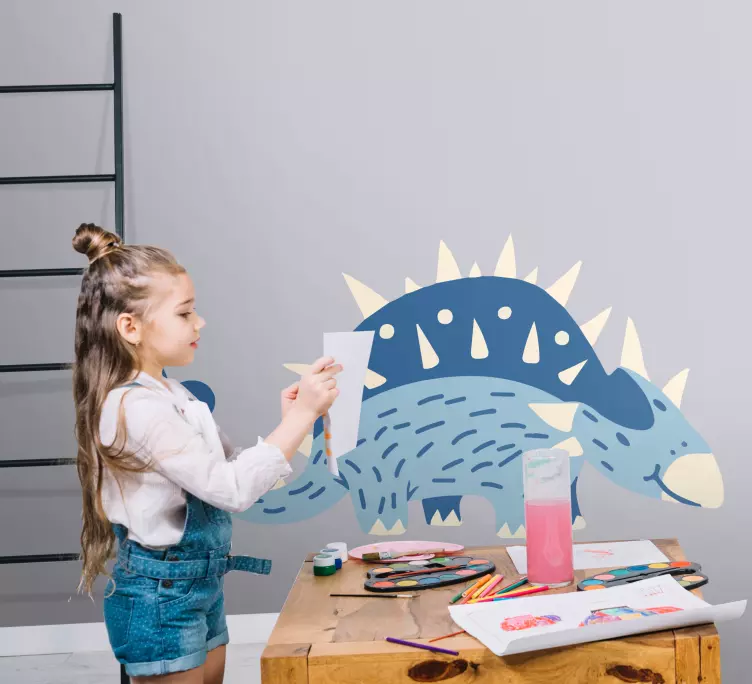 Αυτοκόλλητο με αυθεντικό τριχωτό καμπύλο δεινόσαυρο - TenStickers