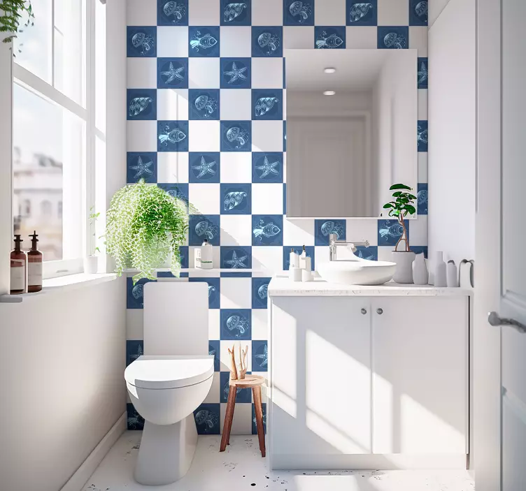 αυτοκόλλητο πλακιδίων διακοσμητικής θάλασσας - TenStickers