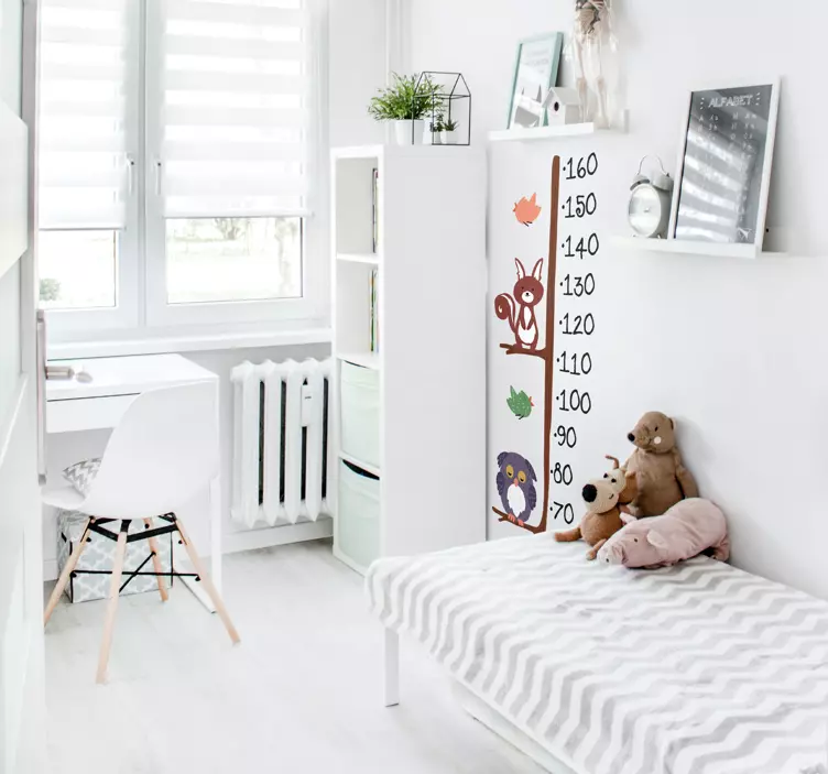 Αυτοκόλλητο τοίχου πίνακα ύψους κουκουβάγιας και κουνελιού - TenStickers