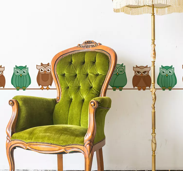 αυτοκόλλητο με κουκουβάγια γραμμές τοίχου - TenStickers