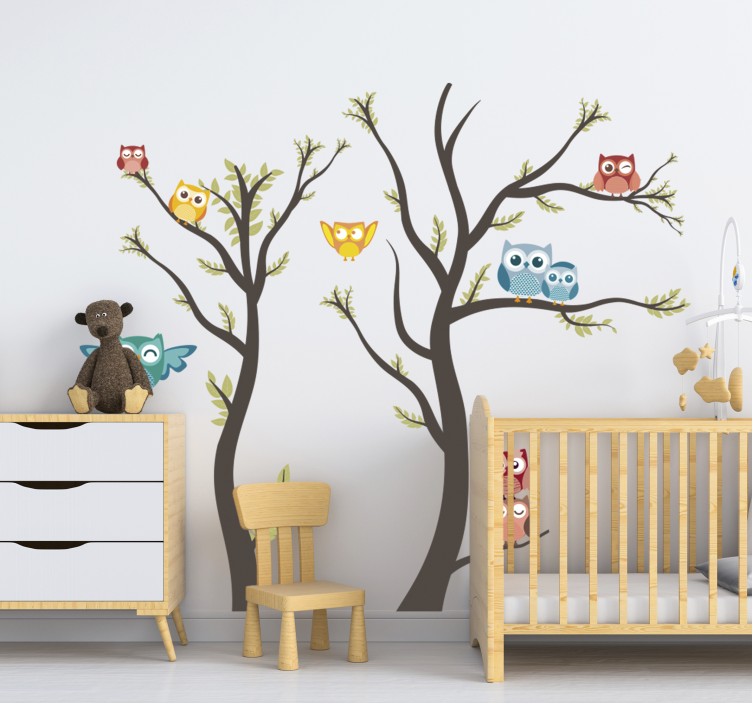 κουκουβάγιες παστέλ αποχρώσεις άγριων ζώων - TenStickers