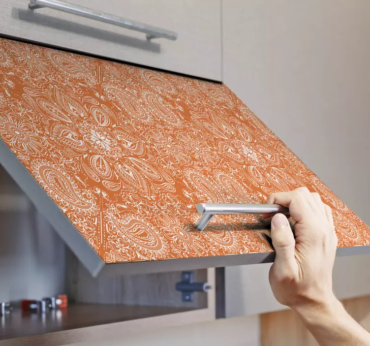 αυτοκόλλητο επίπλων πλακιδίων paisley - TenStickers