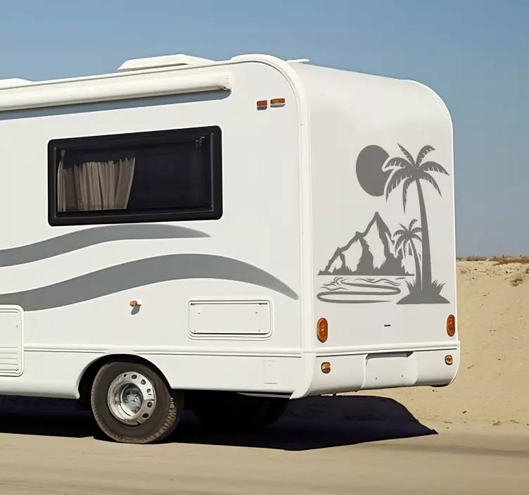 αυτοκόλλητο τροχόσπιτα Ελαιόδεντρο και ορεινά - TenStickers