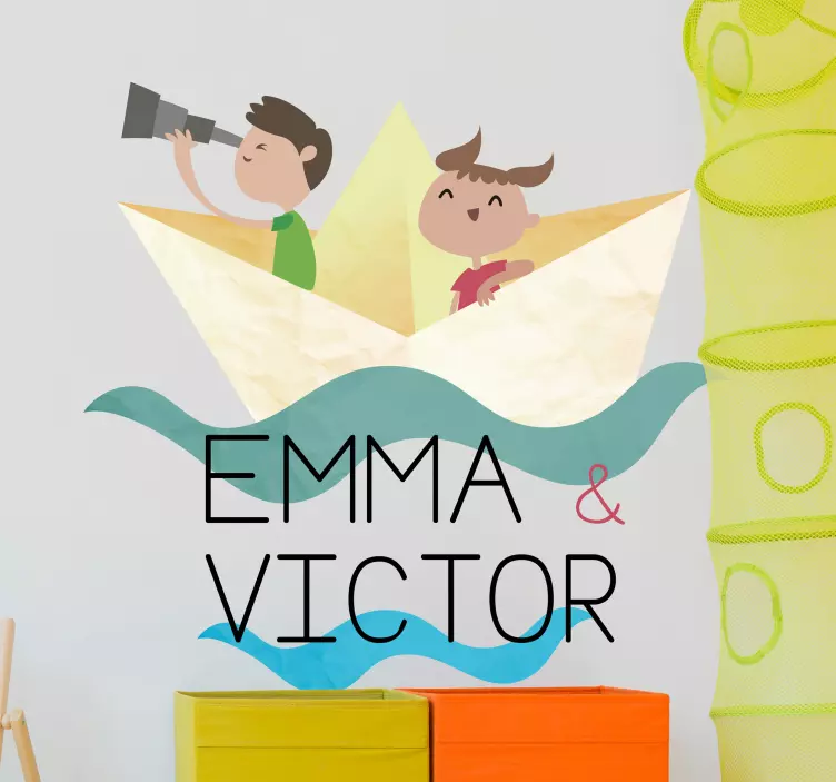 αυτοκόλλητο με χάρτινο καραβάκι - TenStickers