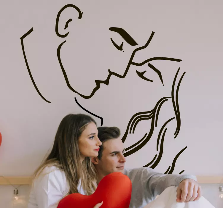 αυτοκόλλητο παθιασμένο φιλί ζευγάρι - TenStickers